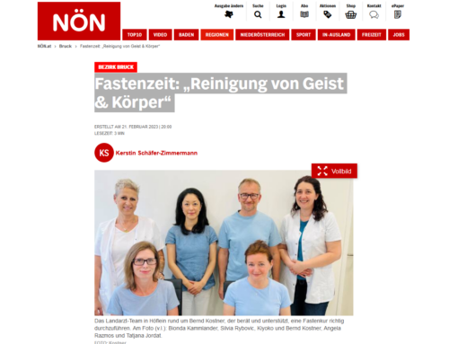 NÖN – Fastenzeit: „Reinigung von Geist & Körper“ – Zeitungsartikel